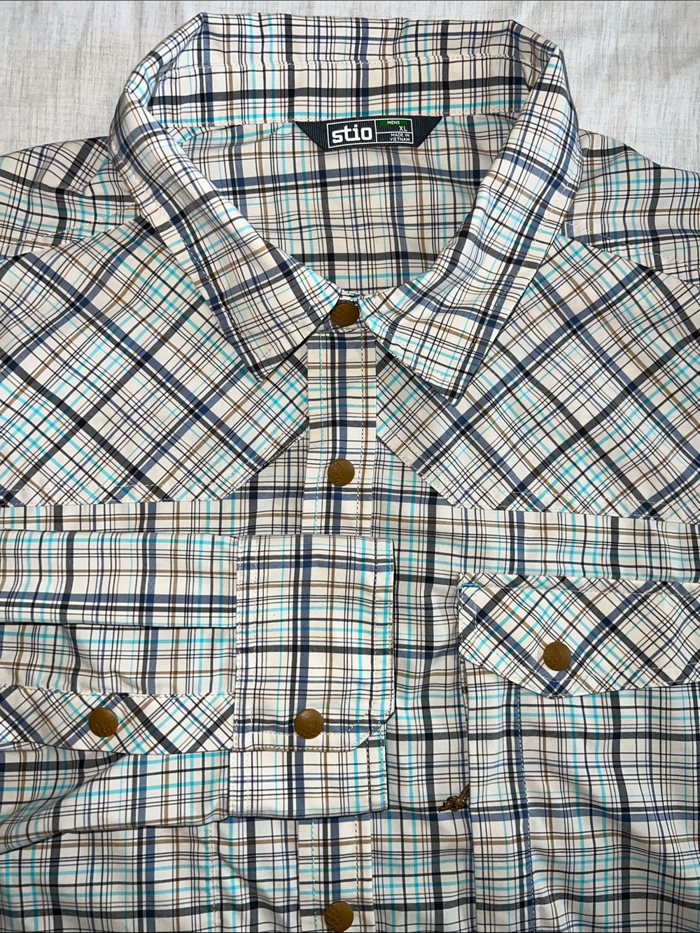 Stio Eddy Drift Shirt Plaid Snap Western Pocket Long Sleeve XL EUC